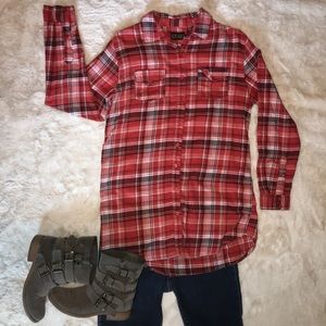 Red Flannel long sleeved Button up